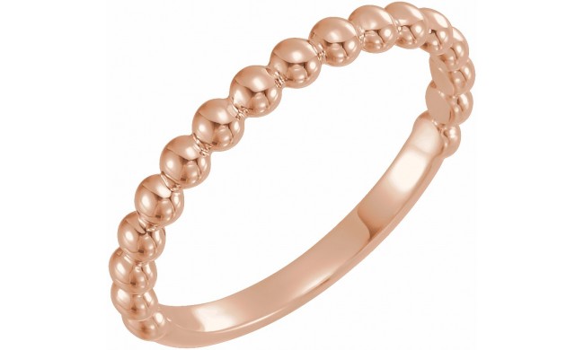 14K Rose Stackable Beaded Ring