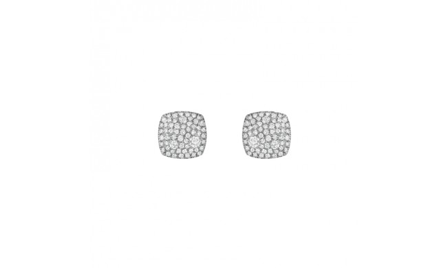 Henri Daussi White Platinum Diamond Stud Earrings