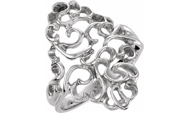 14K White Freeform Ring