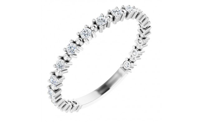 14K White 1/3 CTW Diamond Beaded Anniversary Band