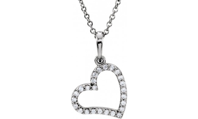 14K White 1/10 CTW Diamond 16 Necklace