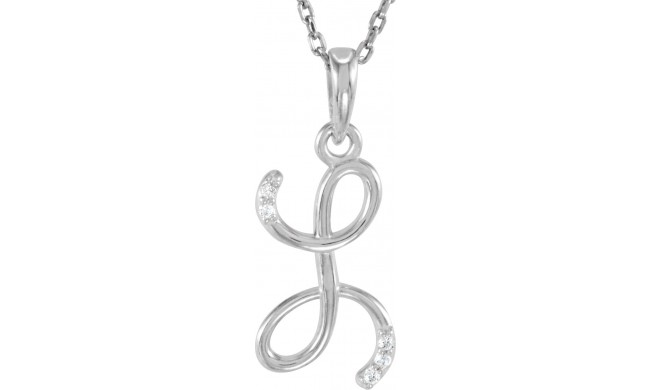 14K White .025 CTW Diamond Initial L 18 Necklace