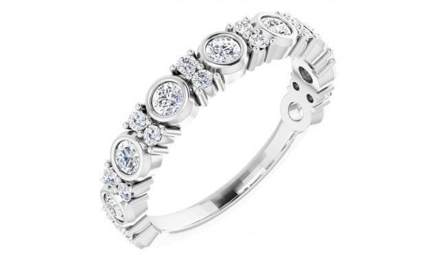 14K White 3/4 CTW Diamond Anniversary Band