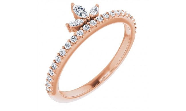 14K Rose 1/3 CTW Diamond Stackable Crown Ring