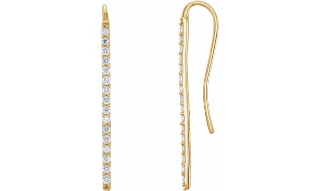 14K Yellow 1/3 CTW Diamond Bar Earrings