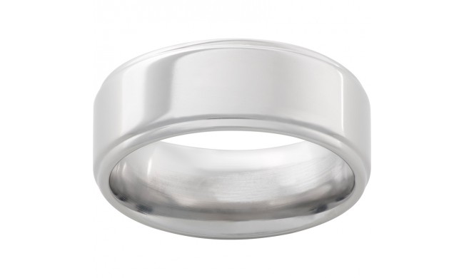 Titanium Flat Band with Grooved Edges and Polish Finish