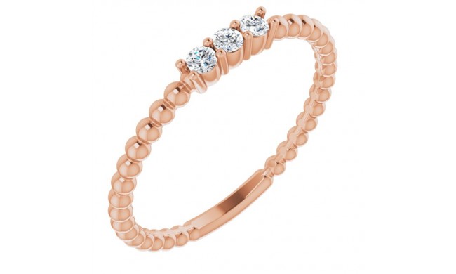 14K Rose 1/10 CTW Diamond Beaded Ring