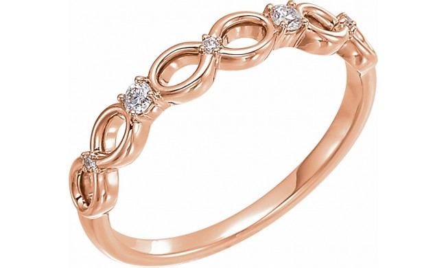 14K Rose .08 CTW Diamond Infinity-Inspired Ring