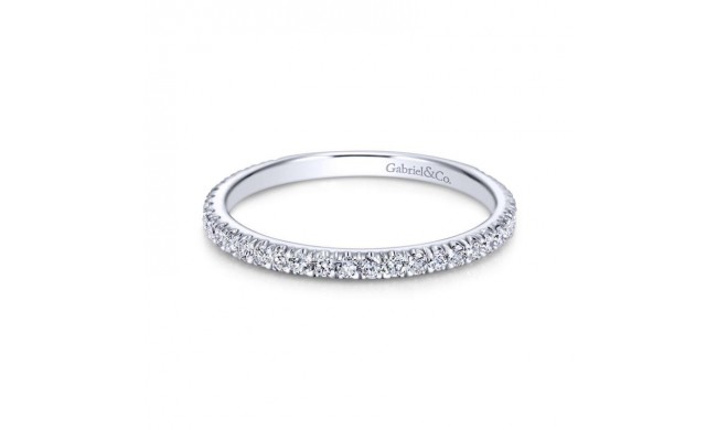 Gabriel & Co. 14k White Gold Contemporary Diamond Wedding Band