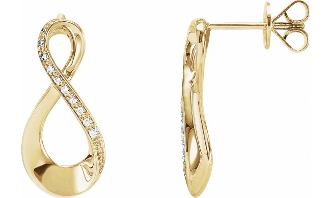 14K Yellow .08 CTW Diamond Infinity-Inspired Earrings