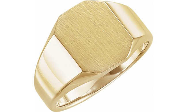 14K Yellow 11x9 mm Octagon Signet Ring