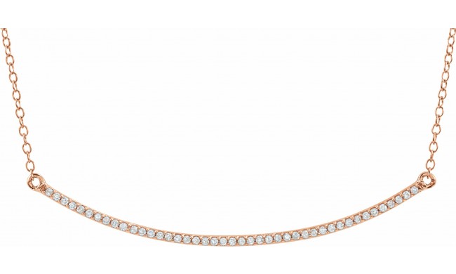 14K Rose 1/6 CTW Diamond Bar 16-18 Necklace