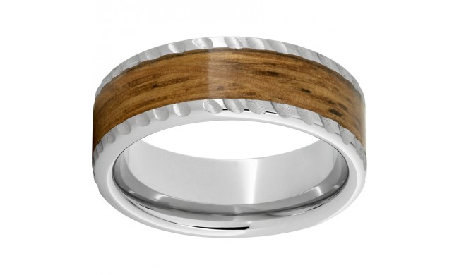Serinium Pipe Cut Band with Single Malt Barrel Aged Inlay & Notched Finish