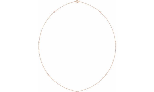14K Rose 1/4 CTW Diamond 7-Station 24 Necklace