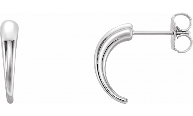 14K White J-Hoop Earrings