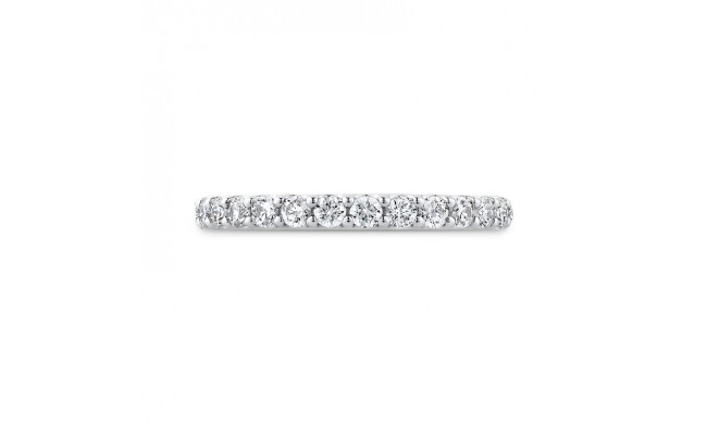 Shah Luxury Platinum Round Cut Diamond Half-Eternity Wedding Band