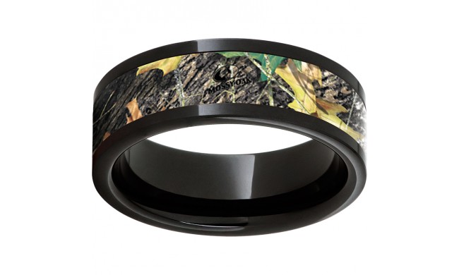 Black Diamond Ceramic Pipe Cut Band with Mossy Oak New Break-Up Inlay