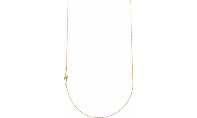 14K Yellow Lightning Bolt 16 Necklace