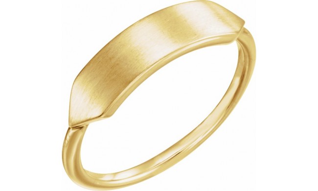 14K Yellow 19.7x5 mm Geometric Signet Ring