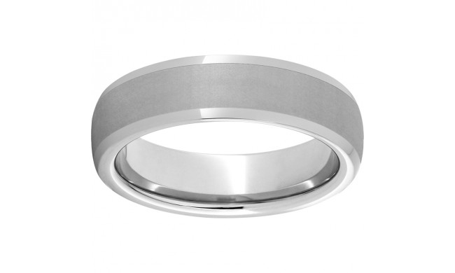 Serinium Domed Band with a 4mm Laser Satin Strip