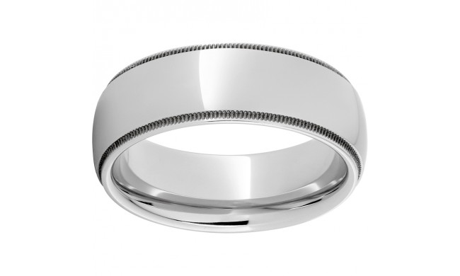 Serinium Domed Grooved Edge Band with Milgrain Edges