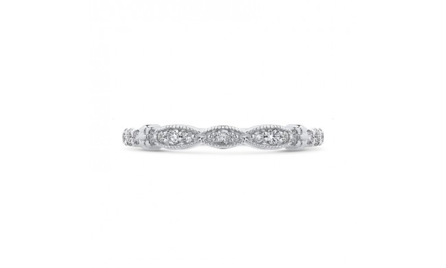 Shah Luxury 14K White Gold Round Diamond Half-Eternity Wedding Band