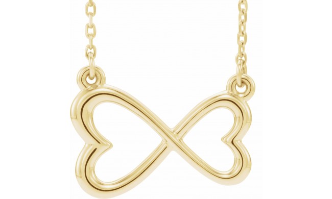 14K Yellow Infinity-Inspired Heart 16-18 Necklace
