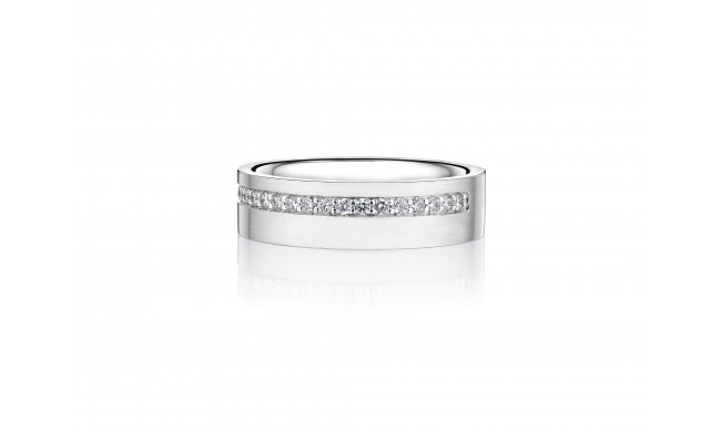 Henri Daussi 6mm Men's Wedding Band  Platinum White 0.30 Ctw.