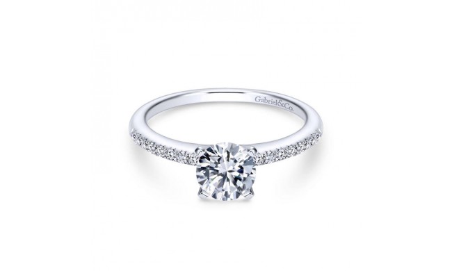 Gabriel & Co. 14k White Gold Contemporary Straight Engagement Ring