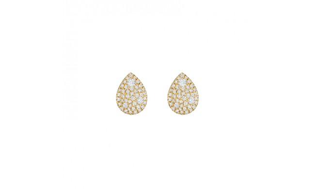 Henri Daussi 18k Yellow Gold Diamond Stud Earrings