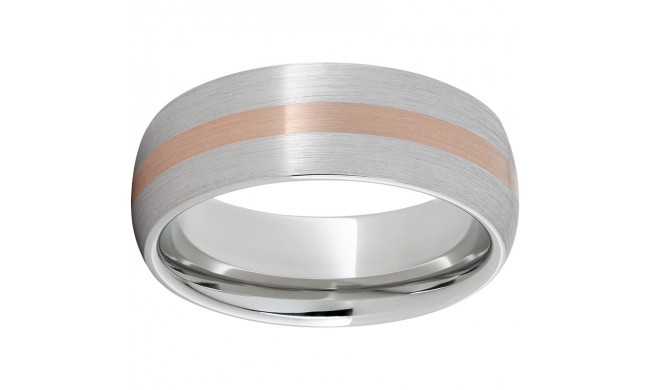 Serinium Domed Band with a 2mm 14K Rose Gold Inlay