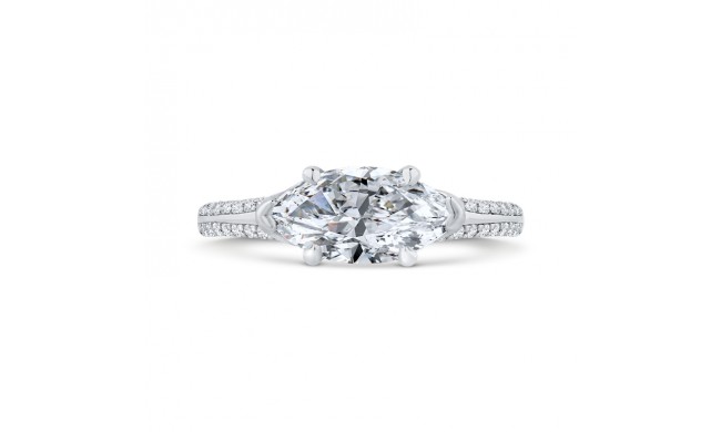 Shah Luxury 14K Two-Tone Gold Marquise Cut Diamond Engagement Ring with Euro Shank (Semi-Mount)