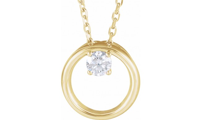 14K Yellow 1/10 CTW Diamond Circle 16-18 Necklace
