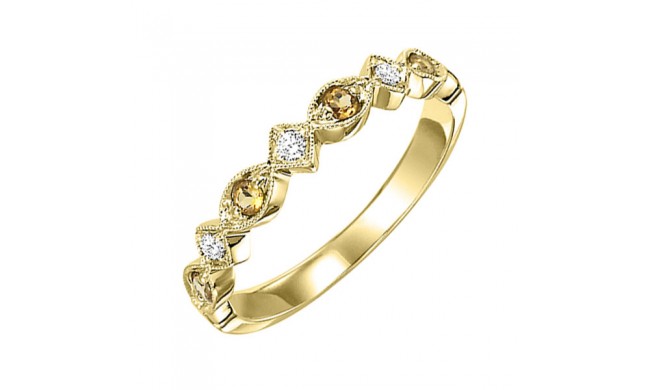 Gems One 10Kt Yellow Gold Diamond (1/20Ctw) & Citrine (1/6 Ctw) Ring
