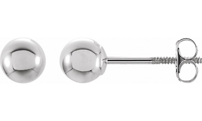 14K White 4 mm Ball Stud Earrings