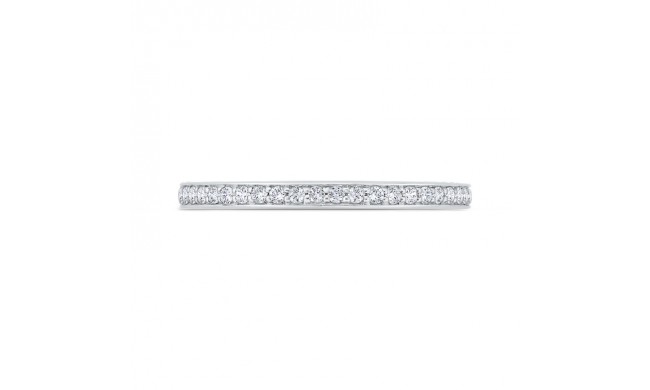 Shah Luxury 14K White Gold Round Cut Diamond Wedding Band