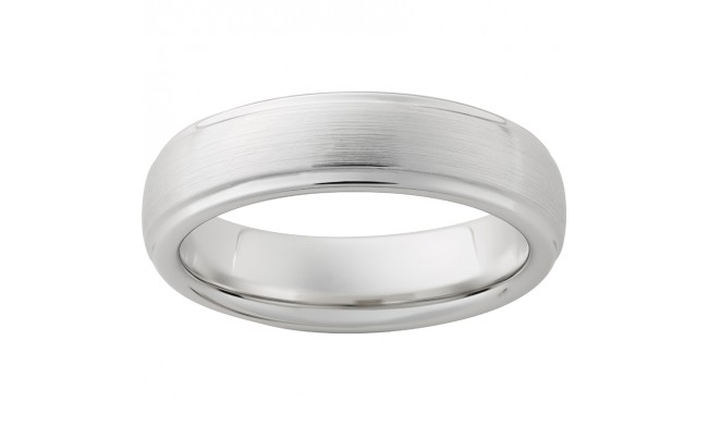 Serinium Domed Band with Grooved Edges and Satin Finish