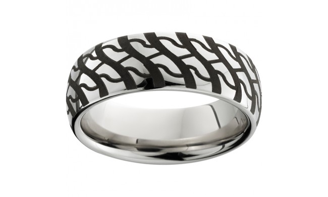 Serinium Domed Band with Mudder Laser Engraving