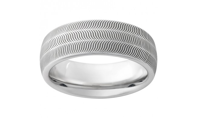 Serinium Domed Band with Illusion Laser Engraving