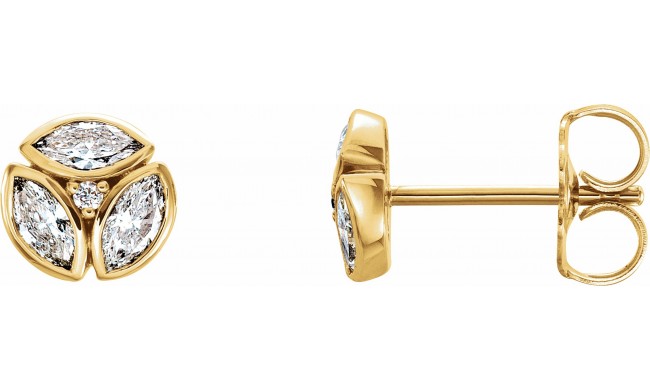 14K Yellow 1/2 CTW Diamond Earrings