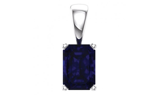 Stuller 14k  White Gold Chatham? Created Blue Sapphire Pendant