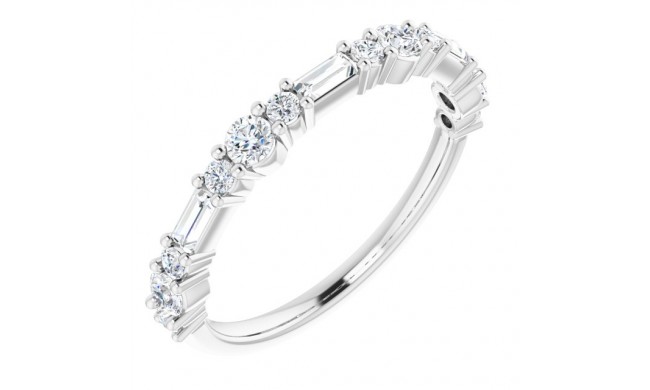 14K White 3/8 CTW Diamond Anniversary Band