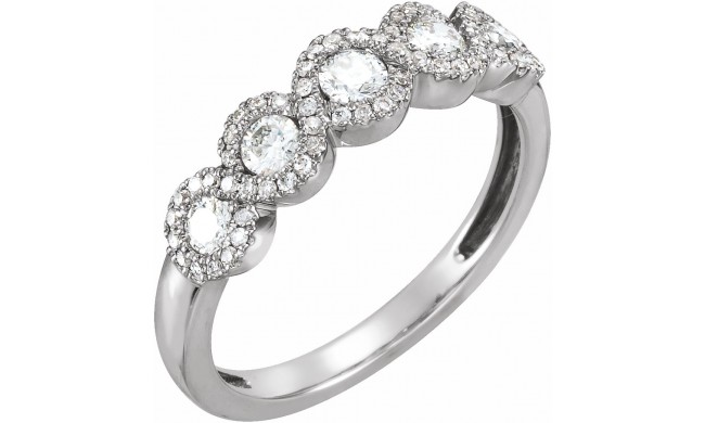 14K White 1/2 CTW Diamond Anniversary Band