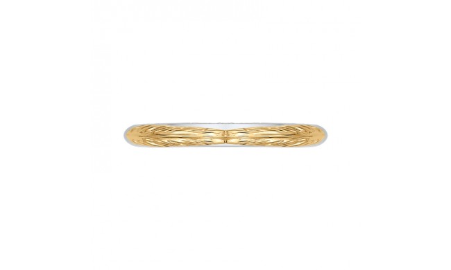 Shah Luxury 14K Two-Tone Gold Plain Wedding Band