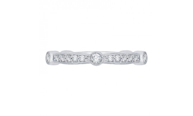 Shah Luxury 14K White Gold Round Diamond Wedding Band