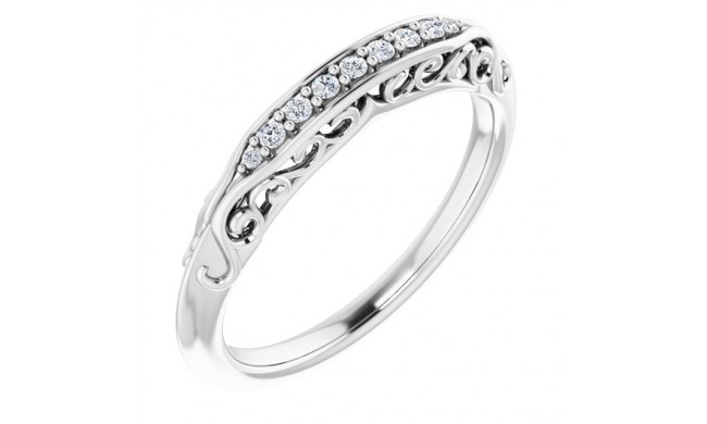 14K White .07 CTW Diamond Matching Band