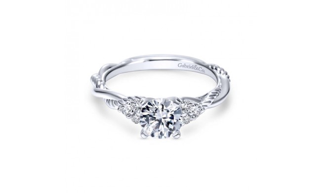 Gabriel & Co. 14k White Gold Hampton Twisted Engagement Ring