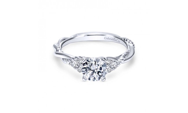 Gabriel & Co. 14k White Gold Hampton Twisted Engagement Ring