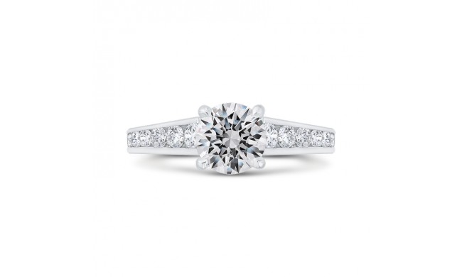 Shah Luxury 14K White Gold Round Cut Diamond Channel Set Engagement Ring (Semi-Mount)