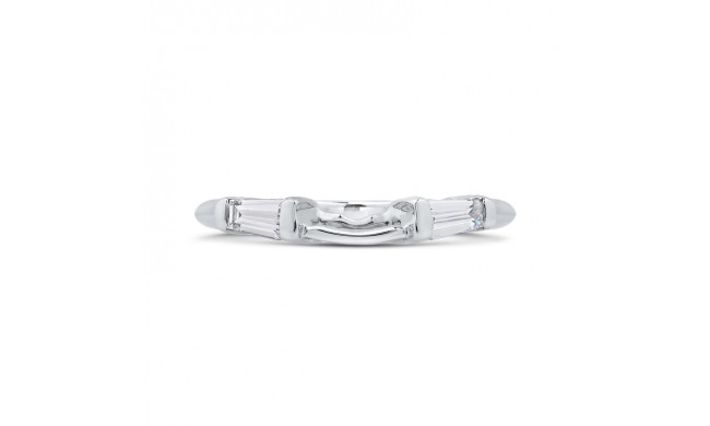 Shah Luxury 14K White Gold Baguette Diamond Wedding Band